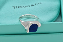 Load image into Gallery viewer, Tiffany &amp; Co. Elsa Peretti Silver Blue Lapis Square Ring
