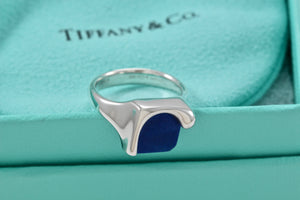 Tiffany & Co. Elsa Peretti Silver Blue Lapis Square Ring