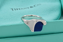 Load image into Gallery viewer, Tiffany &amp; Co. Elsa Peretti Silver Blue Lapis Square Ring
