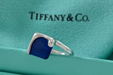 Load image into Gallery viewer, Tiffany &amp; Co. Elsa Peretti Silver Blue Lapis Square Ring
