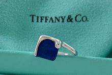 Load image into Gallery viewer, Tiffany &amp; Co. Elsa Peretti Silver Blue Lapis Square Ring

