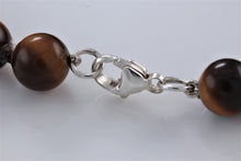 Load image into Gallery viewer, Return To Tiffany &amp; Co. Silver Tiger Eye Heart Charm 8mm Beaded Bracelet
