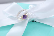 Load image into Gallery viewer, Tiffany &amp; Co. 18K Gold &amp; Silver Amethyst Stone Ring
