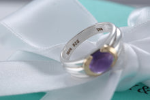 Load image into Gallery viewer, Tiffany &amp; Co. 18K Gold &amp; Silver Amethyst Stone Ring
