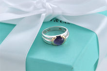 Load image into Gallery viewer, Tiffany &amp; Co. 18K Gold &amp; Silver Amethyst Stone Ring
