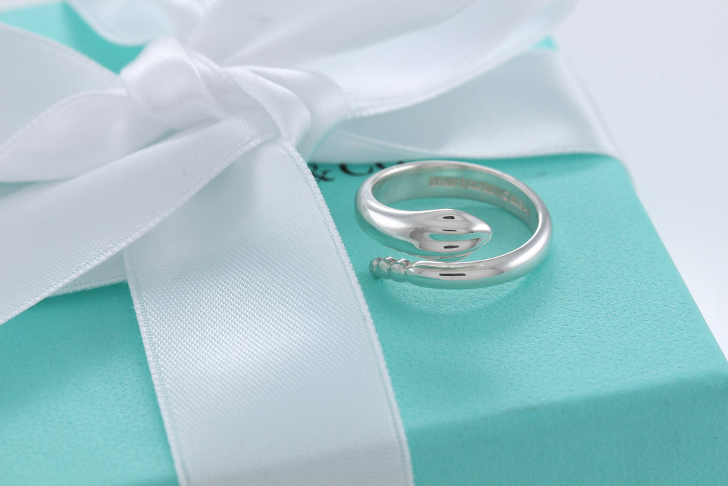 Tiffany & Co. Elsa Peretti Silver Snake Band Ring Size 4.5