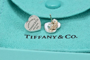 Return To Tiffany & Co. Silver Mini Heart Stud Earrings