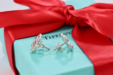 Load image into Gallery viewer, Tiffany &amp; Co. Silver 3 Heart Clover Stud Earrings
