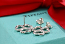 Load image into Gallery viewer, Tiffany &amp; Co. Silver 3 Heart Clover Stud Earrings
