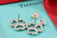 Load image into Gallery viewer, Tiffany &amp; Co. Silver 3 Heart Clover Stud Earrings
