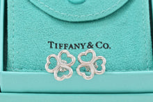 Load image into Gallery viewer, Tiffany &amp; Co. Silver 3 Heart Clover Stud Earrings
