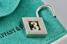 Load image into Gallery viewer, Tiffany &amp; Co. Silver Number &quot;3&quot; Padlock Pendant
