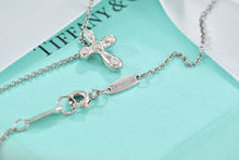 Load image into Gallery viewer, Tiffany &amp; Co. Elsa Peretti Platinum Diamond Bubble Cross Necklace
