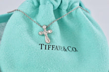 Load image into Gallery viewer, Tiffany &amp; Co. Elsa Peretti Platinum Diamond Bubble Cross Necklace
