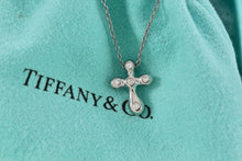 Load image into Gallery viewer, Tiffany &amp; Co. Elsa Peretti Platinum Diamond Bubble Cross Necklace

