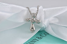 Load image into Gallery viewer, Tiffany &amp; Co. Elsa Peretti Platinum Diamond Bubble Cross Necklace
