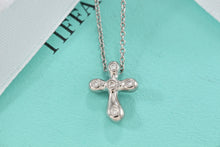 Load image into Gallery viewer, Tiffany &amp; Co. Elsa Peretti Platinum Diamond Bubble Cross Necklace

