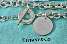 Load image into Gallery viewer, Return To Tiffany &amp; Co. Silver Round Circle Tag Toggle Heavy Link 16&quot; Necklace
