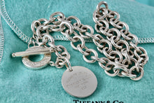 Load image into Gallery viewer, Return To Tiffany &amp; Co. Silver Round Circle Tag Toggle Heavy Link 16&quot; Necklace

