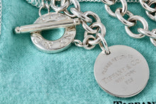 Load image into Gallery viewer, Return To Tiffany &amp; Co. Silver Round Circle Tag Toggle Heavy Link 16&quot; Necklace
