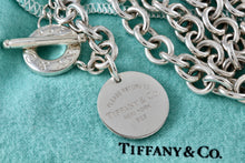 Load image into Gallery viewer, Return To Tiffany &amp; Co. Silver Round Circle Tag Toggle Heavy Link 16&quot; Necklace
