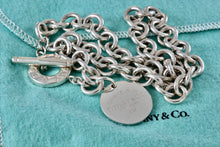 Load image into Gallery viewer, Return To Tiffany &amp; Co. Silver Round Circle Tag Toggle Heavy Link 16&quot; Necklace
