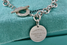 Load image into Gallery viewer, Return To Tiffany &amp; Co. Silver Round Circle Tag Toggle Heavy Link 16&quot; Necklace
