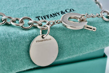 Load image into Gallery viewer, Return To Tiffany &amp; Co. Silver Round Circle Tag Toggle Heavy Link 16&quot; Necklace
