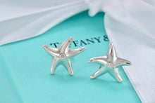 Load image into Gallery viewer, Tiffany &amp; Co. Elsa Peretti Sterling Silver Diamond Starfish Stud Earrings
