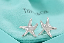 Load image into Gallery viewer, Tiffany &amp; Co. Elsa Peretti Sterling Silver Diamond Starfish Stud Earrings
