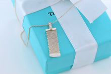 Load image into Gallery viewer, Tiffany &amp; Co. Mesh Silver Diamond 4 Row Bar Pendant Necklace
