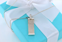 Load image into Gallery viewer, Tiffany &amp; Co. Mesh Silver Diamond 4 Row Bar Pendant Necklace
