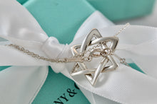 Load image into Gallery viewer, Tiffany &amp; Co. Elsa Peretti Silver Large Weave Star of David Pendant 28&quot; Necklace
