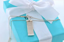 Load image into Gallery viewer, Tiffany &amp; Co. Mesh Silver Diamond 4 Row Bar Pendant Necklace
