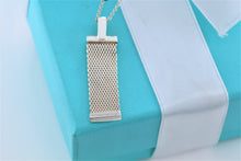 Load image into Gallery viewer, Tiffany &amp; Co. Mesh Silver Diamond 4 Row Bar Pendant Necklace
