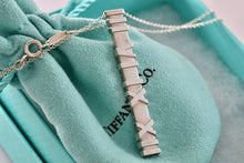 Load image into Gallery viewer, Tiffany &amp; Co. Silver Atlas Roman Numeral Numbers Bar Pendant 17&quot; Necklace
