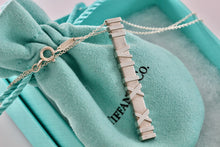 Load image into Gallery viewer, Tiffany &amp; Co. Silver Atlas Roman Numeral Numbers Bar Pendant 17&quot; Necklace
