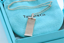 Load image into Gallery viewer, Tiffany &amp; Co. Mesh Silver Diamond 4 Row Bar Pendant Necklace
