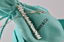 Load image into Gallery viewer, Tiffany &amp; Co. Silver Atlas Roman Numeral Numbers Bar Pendant 17&quot; Necklace
