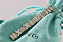 Load image into Gallery viewer, Tiffany &amp; Co. Silver Atlas Roman Numeral Numbers Bar Pendant 17&quot; Necklace
