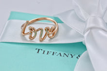 Load image into Gallery viewer, Tiffany &amp; Co. Paloma Picasso Rose Gold Graffiti LOVE Script Ring
