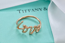 Load image into Gallery viewer, Tiffany &amp; Co. Paloma Picasso Rose Gold Graffiti LOVE Script Ring

