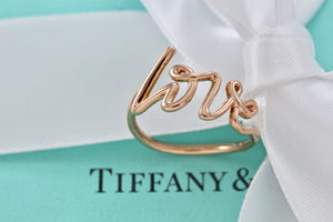 Tiffany & Co. Paloma Picasso Rose Gold Graffiti LOVE Script Ring