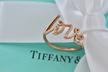 Load image into Gallery viewer, Tiffany &amp; Co. Paloma Picasso Rose Gold Graffiti LOVE Script Ring
