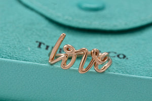 Tiffany & Co. Paloma Picasso Rose Gold Graffiti LOVE Script Ring