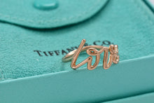Load image into Gallery viewer, Tiffany &amp; Co. Paloma Picasso Rose Gold Graffiti LOVE Script Ring
