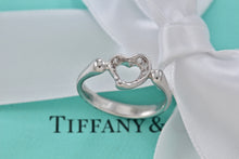 Load image into Gallery viewer, Tiffany &amp; Co. Elsa Peretti Platinum Diamond Mini Open Heart Ring
