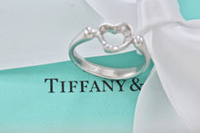 Load image into Gallery viewer, Tiffany &amp; Co. Elsa Peretti Platinum Diamond Mini Open Heart Ring
