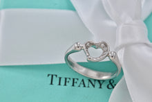 Load image into Gallery viewer, Tiffany &amp; Co. Elsa Peretti Platinum Diamond Mini Open Heart Ring
