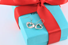 Load image into Gallery viewer, Tiffany &amp; Co. Silver Geometric Heart Dangle Hook Earrings
